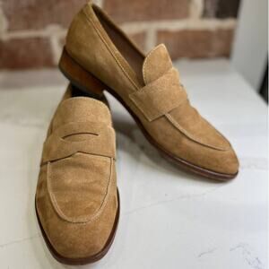 Carlos Nieto Men's Suede Tan Camel Loafers Size 38